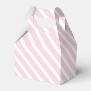 Caja Para Regalos Patrón diagonal rayado rosa y blanco
