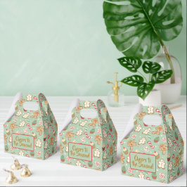 Caja Para Regalos Patrón dulce de jengibre de menta Navidad