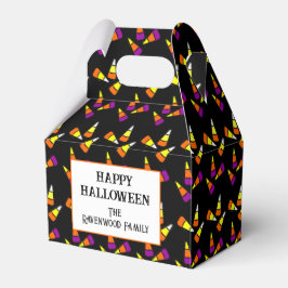 Caja Para Regalos Patrón editable de Halloween Candy Corn