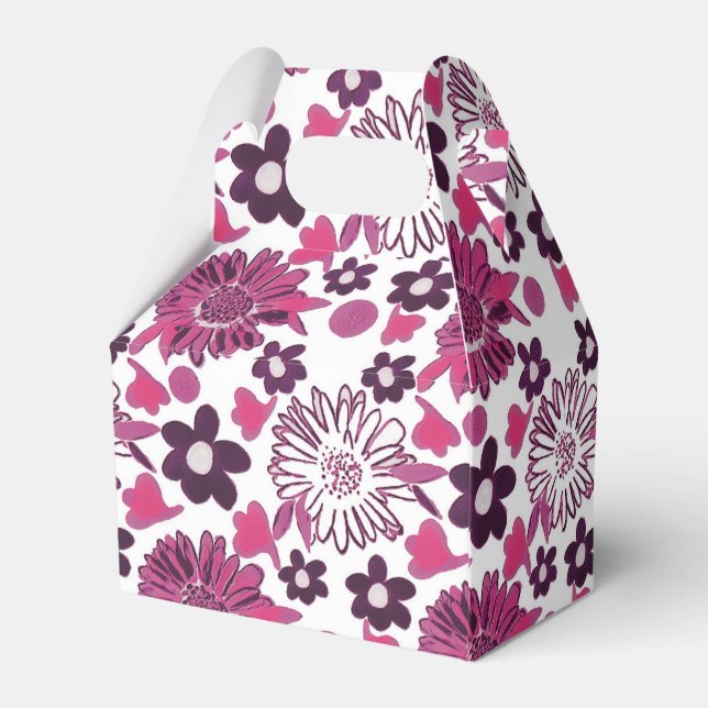 Caja Para Regalos Patrón exclusivo de cosecha floral (Reverso)