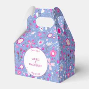 Caja Para Regalos Patrón floral azul