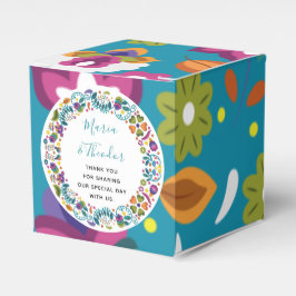 Caja Para Regalos Patrón floral Boda mexicano personalizado