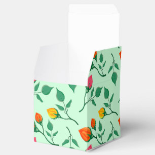 Caja Para Regalos Patrón floral con flores subió de color