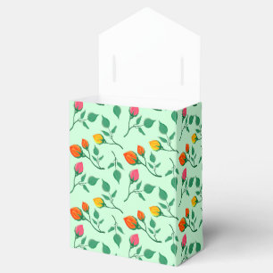 Caja Para Regalos Patrón floral con flores subió de color