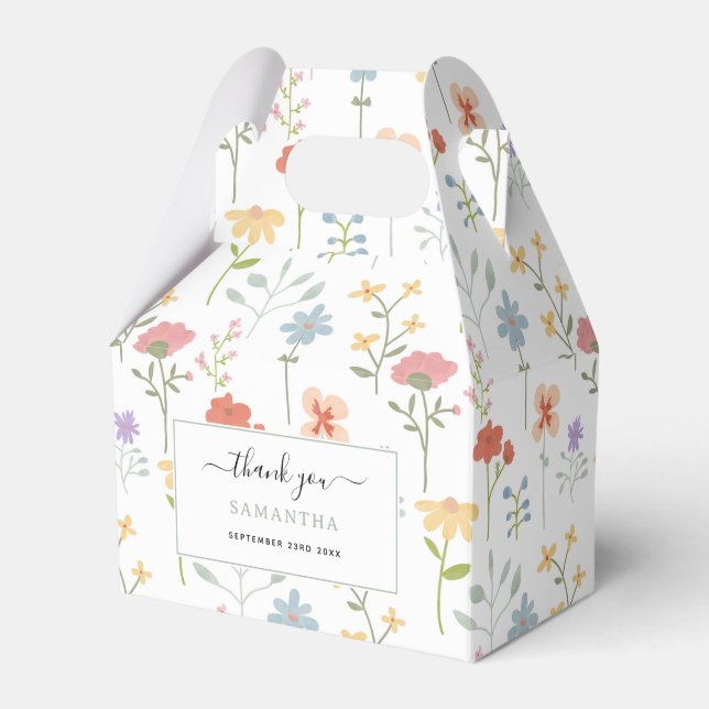 Caja Para Regalos Patrón floral de acuarela de flores silvestres (Front Side)