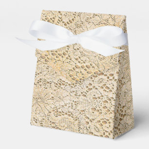 Caja Para Regalos Patrón floral de encaje de crochet antiguo + tus i