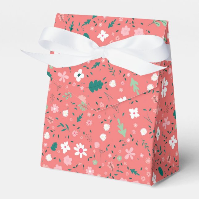 Caja Para Regalos Patrón floral de Ilustracion de flores de otoño (Front Side)