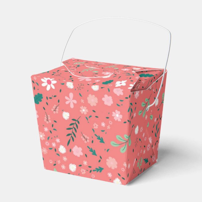 Caja Para Regalos Patrón floral de Ilustracion de flores de otoño (Front Side)