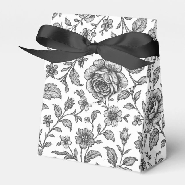 Caja Para Regalos Patrón floral Rosa de época (Front Side)