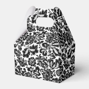 Caja Para Regalos Patrón Floral Veneciano en Negro y Blanco de Willi