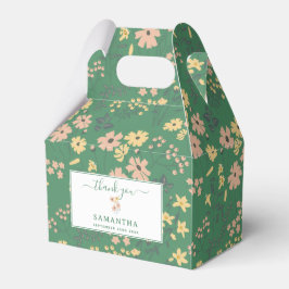 Caja Para Regalos Patrón floral verde boho moderno