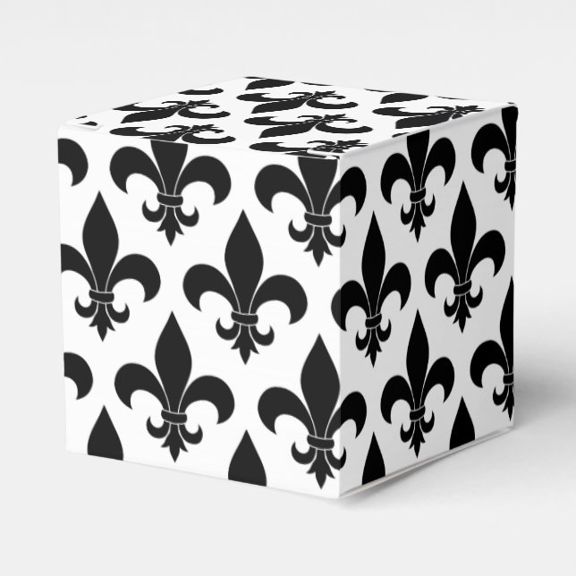 Caja Para Regalos Patrón francés de lis de flor (Costado Anverso)