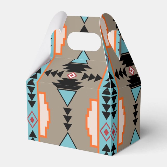 Caja Para Regalos Patrón geométrico azteca mexicano (Front Side)