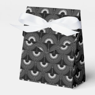 Caja Para Regalos Patrón geométrico de cisne volando ave negro blanc