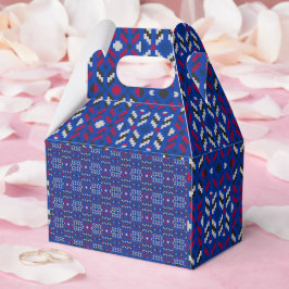 Caja Para Regalos Patrón geométrico tradicional de píxeles en azul p