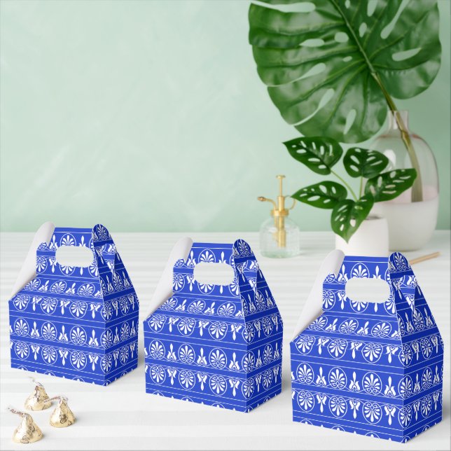 Caja Para Regalos Patrón griego árabe-mediterráneo azul (Múltiple)