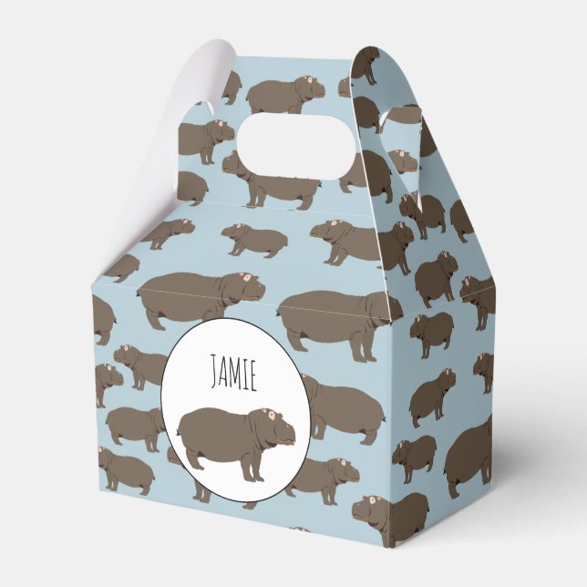 Caja Para Regalos Patrón Hippopótamo Hippo Personalizado (Front Side)
