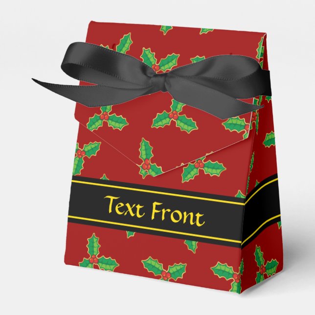 Caja Para Regalos Patrón Holly de navidades (Front Side)