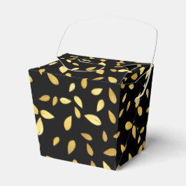 Caja Para Regalos Patrón ilustrado de hojas modernas de oro y negro
