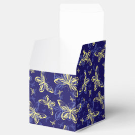 Caja Para Regalos Patrón ilustrado de mariposa azul y amarilla