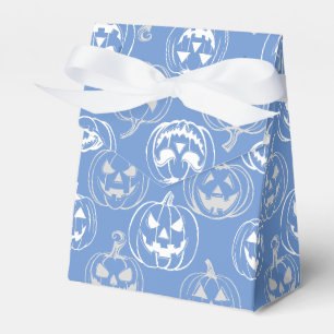 Caja Para Regalos Patrón Jack-o-lanterns.BG azul L blanco