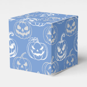 Caja Para Regalos Patrón Jack-o-lanterns.BG azul L blanco