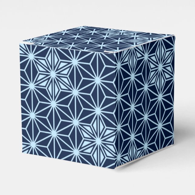 Caja Para Regalos Patrón japonés de Asanoha - azul índigo (Costado Anverso)