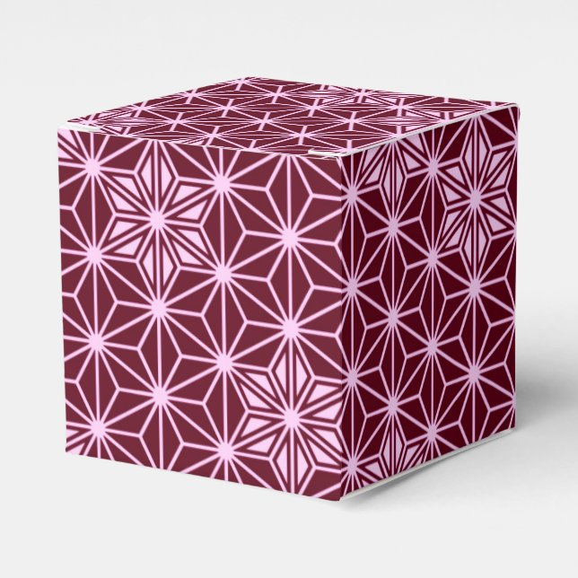 Caja Para Regalos Patrón japonés de Asanoha - burdeos (Costado Anverso)