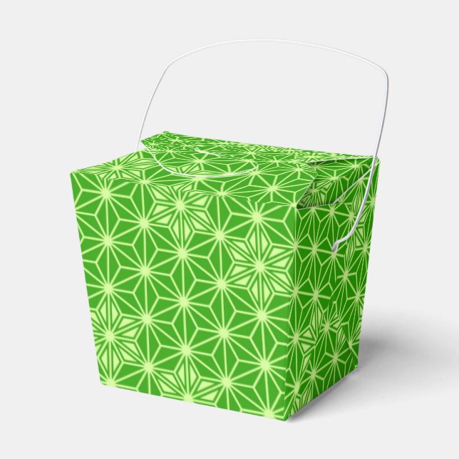 Caja Para Regalos Patrón japonés de Asanoha - verde lima (Front Side)