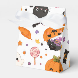 Caja Para Regalos Patrón Kawaii de Halloween con Calabazas Adorables