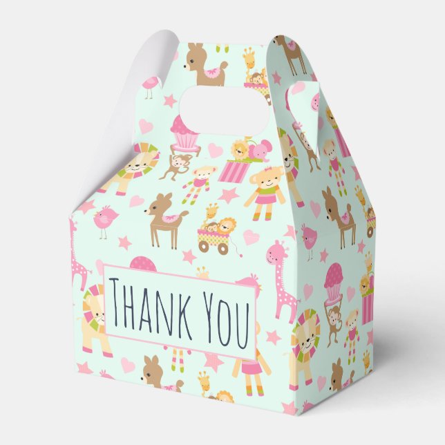 Caja Para Regalos Patrón lindo con animales y juguetes sensacionales (Front Side)