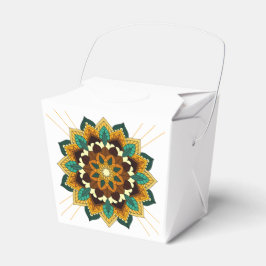 Caja Para Regalos Patrón Mandala 02 en amarillo y marrón