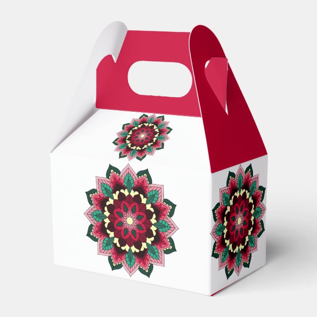 Caja Para Regalos Patrón Mandala 02 en rosa profundo (Front Side)