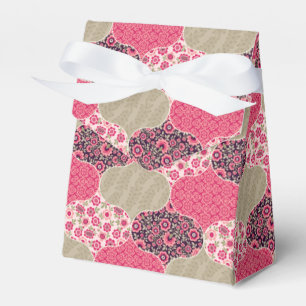Caja Para Regalos Patrón marrón floral vintage marroquí rosado