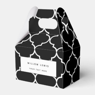 Caja Para Regalos Patrón marroquí mediterráneo blanco y negro