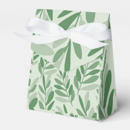 Caja Para Regalos Patrón minimalista de hojas botánicas verdes