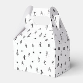 Caja Para Regalos Patrón minimalista del bosque de invierno blanco y