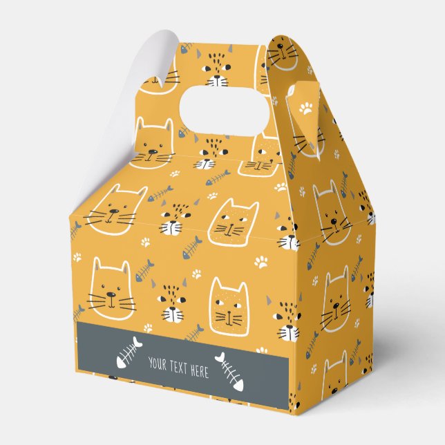 Caja Para Regalos Patrón moderno personalizado de gatos pequeños (Front Side)