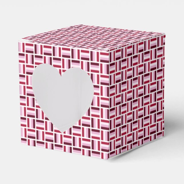Caja Para Regalos Patrón moderno rojo rosa (Anverso)