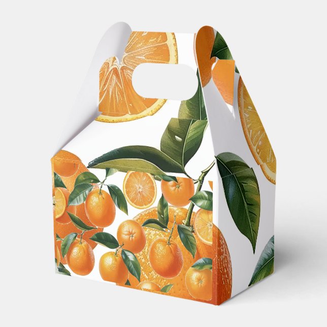 Caja Para Regalos Patrón naranja (Front Side)