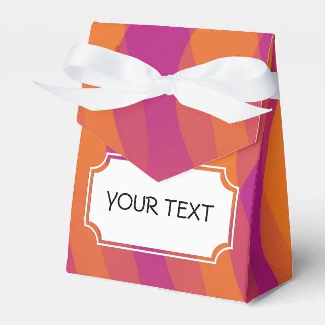 Caja Para Regalos Patrón - naranja violeta + tu texto (Front Side)