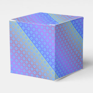 Caja Para Regalos Patrón Neon Rainbow Square