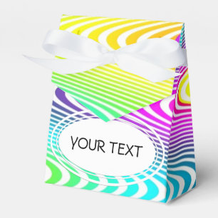 Caja Para Regalos Patrón - olas zigzag de neón coloreado + tu texto