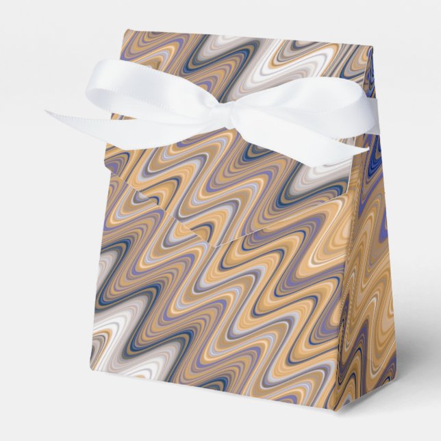 Caja Para Regalos Patrón ondulado dorado y azul elegante (Front Side)