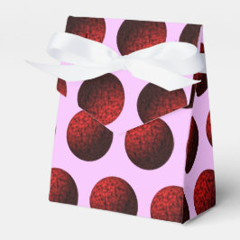 Caja Para Regalos Patrón ondulado rojo oscuro en círculo