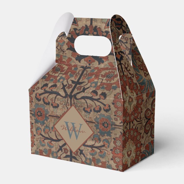 Caja Para Regalos Patrón oriental tradicional monogramado (Front Side)