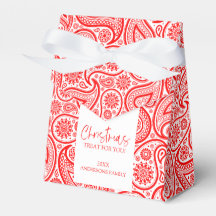 Patrón paisley rojo y blanco navidad