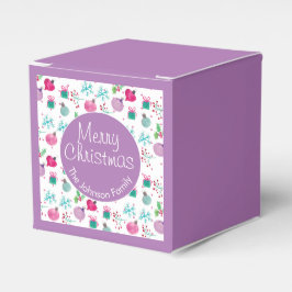 Caja Para Regalos Patrón pintado a mano con temática de Navidad en a