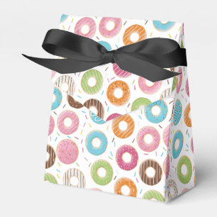 Caja Para Regalos Patrón Retro Colorido de Donas Minimalista Fiesta 