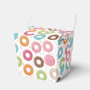 Caja Para Regalos Patrón Retro Colorido de Donas Minimalista Fiesta